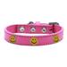 Mirage Pet 631-36 BPK14 Happy Face Widget Dog Collar Bright Pink - Size 14