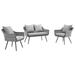 Endeavor 3 Piece Outdoor Patio Wicker Rattan Sectional Sofa SetGray