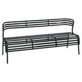 Safco CoGo Indoor/Outdoor Steel Bench with Back Black - Steel - 61 Seat Width x 17 Seat Depth - 60 Width x 25 Depth x 30 Height - 1 Each