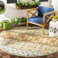 SAFAVIEH Veranda Moriah Southwestern Indoor/Outdoor Area Rug 6 7 x 6 7 Round Green/Terracotta