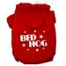 Mirage Pet Bed Hog Screen Printed Pet Hoodies Red Size Sm