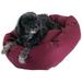 Majestic Pet Poly/Cotton Bagel Pet Bed for Dogs Calming Dog Bed Washable Small Burgundy