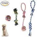 LNKOO 4 Park Dog Toys - Dog Chew Toys - Puppy Toys - Small Dog Toys - Chew Toys - Dog Toy Pack - Tug Toy - Puppy Teething Toys- Puppy Chew Toys - Rope Dog -Toy Dog Toy Set - Washable Cotton Rope