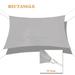 Sunshades Depot 12 x 13 Sun Shade Sail Rectangle Permeable Canopy Light Gray / Light Grey Custom Size Available Commercial Standard