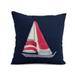 Simply Daisy 16 x 16 Sail Away Geometric Print Outdoor Pillow Navy