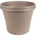 Bloem Terra Pot Round Planter: 10 - Pebble Stone Beige (Saucer Not Included) Matte Finish Durable Resin Traditional Style Pot For Indoor and Outdoor Use Gardening