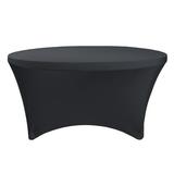 Your Chair Covers - Stretch Spandex 5 ft Round Table Cover Black for Wedding Party Birthday Patio etc.