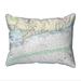 Betsy Drake Interiors Block Island Sound RI Nautical Map Large Corded Indoor/Outdoor Pillow 16x20