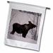 3dRose Moose Cow and Calf Eating Winter Branches in the Snowy Field 3 Polyester 2 3 x 1 6 Garden Flag