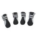 4PCS Puppy Daily Soft Sole Nonslip Mesh Boots 2 Long Safe Reflective Straps