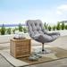 Modway Brighton Wicker Rattan Patio Swivel Lounge Chair in Light Gray/Gray