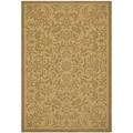SAFAVIEH Courtyard Annie Floral Area Indoor/Outdoor Area Rug 6 7 x 9 6 Natural/Gold