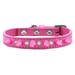 Mirage Pet 625-BPK BPK12 Crystal & Bright Pink Spikes Dog Collar Bright Pink - Size 12