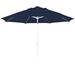 California Umbrella 11 ft. Round Aluminum Pole Fiberglass Rib Market Umbrella - Collar Tilt & White Pole - Pacifica Navy Blue