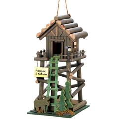 Zingz & Thingz Ranger Station Outdoor Hanging Birdhouse - 13.5 - Brown and Green