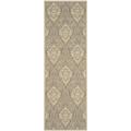 Safavieh Courtyard Jessie Damask Outdoor Indoor/Outdoor Runner Rug 2 3 x 6 7 Brown/Natural