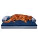 FurHaven Pet Products Plush & Decor Orthopedic Comfy Couch Pet Bed for Dogs & Cats - Diamond Blue Jumbo