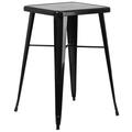 Flash Furniture Commercial Grade 23.75 Square Black Metal Indoor-Outdoor Bar Height Table