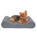 FurHaven Pet Dog Bed | Memory Foam Ultra Plush Luxe Lounger Pet Bed for Dogs & Cats Gray Medium