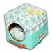 Touchdog Floral-Galore Convertible and Reversible Squared 2-in-1 Collapsible Dog House Bed