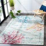 SAFAVIEH Barbados Coral Outdoor Area Rug 8 x 10 5 Teal/White