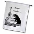 3dRose Black Cat french vintage art - Garden Flag 12 by 18-inch