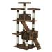 Go Pet Club 72-in Cat Tree & Condo Scratching Post Tower Brown