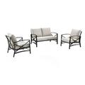 Crosley Furniture Kaplan 3 Pc Outdoor Seating Set With Oatmeal Cushion - Loveseat Two Outdoor Chairs