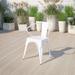 Flash Furniture Commercial Grade White Metal Indoor-Outdoor Chair with Arms