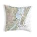 Betsy Drake Interiors Ocean City Inlet VA Nautical Map Noncorded Indoor/Outdoor Pillow 18x18