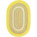 Rhody Rug KI14R084X108 7 x 9 in. Kids Isle Yellow Banded Oval Rug