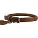 High Quality Genuine Leather Rolled Dog Collar 10.5 - 14 neck size Long Hair Dogs and Puppies