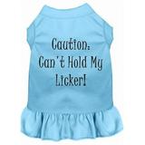 Mirage Pet 58-03 SMBBL 10 in. Cant Hold My Licker Screen Print Dress Baby Blue - Small