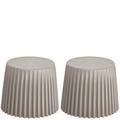 Homelala - Set of 2 Gray Multi-functional Furniture Armless Side Dining Chair Stool - End Table