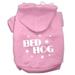 Mirage Pet Products Bed Hog Screen Printed Pet Hoodies Light Pink Size Sm