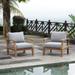 Modway Marina 2 Piece Outdoor Patio Teak Set in Natural Gray