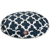 Majestic Pet | Trellis Round Pet Bed For Dogs Removable Cover Navy Medium