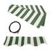 ALEKO 8 x6.5 Retractable Awning Fabric Replacement Green and White Striped Color