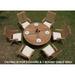 Teak Dining Set:4 Seater 5 Pc - 60 Round Table And 4 Marley Reclining Arm Chairs Outdoor Patio Grade-A Teak Wood WholesaleTeak #WMDSMR3