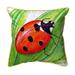 Betsy Drake SN457 12 x 12 in. Ladybug Small Indoor & Outdoor Pillow