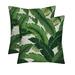 RSH DÃ©cor Indoor Outdoor Set of 2 Square Pillow Weather Resistant 17 x 17 Swaying Palms Aloe