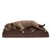 FurHaven Pet Products Terry & Suede Deluxe Cooling Gel Memory Foam Pet Bed for Dogs & Cats - Espresso Large