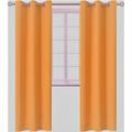 2 panels K68 orange color 100 % blackout thermal light blocking drapes for sliding patio window curtain top grommets noise reducing 37 wide X 63 length each panel