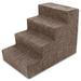 Best Pet Supplies Pet Steps and Stairs with CertiPUR-US Certified Foam for Dogs and Cats 4-Step Brown Linen