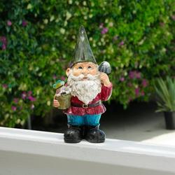 Alpine Corporation 12 Gnome with Flower Pot Garden Statue