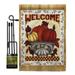 Breeze Decor BD-HA-GS-113067-IP-BO-D-US18-SB 13 x 18.5 in. Fall Welcome Harvest & Autumn Vertical Double Sided Mini Garden Flag Set with Banner Pole