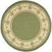 SAFAVIEH Courtyard Eva Traditional Indoor/Outdoor Area Rug 6 7 x 6 7 Round Olive/Natural