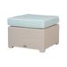 Lagoon Furniture Lagoon Magnolia Rattan Ottoman with Cushion-Finish:Grey Style:blue cushion