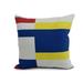 Simply Daisy 16 x 16 Multi Abstract Geometric Print Outdoor Pillow Royal Blue