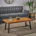 Outdoor/Indoor Rustic Acacia Wood Coffee Table Sandblast Finish